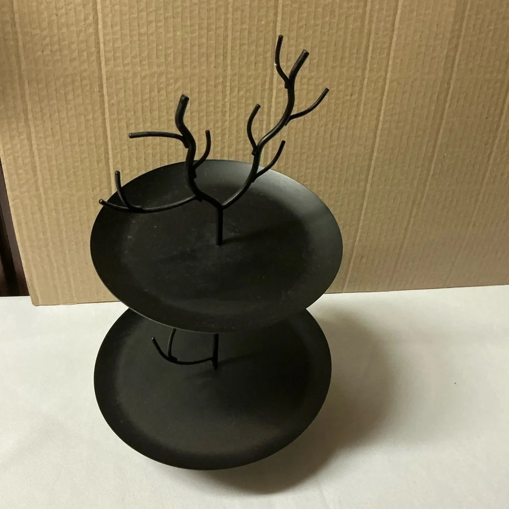 Halloween Crooked Style Tree Deer Antlers Two-Tier Metal Stand - Picture 6 of 13